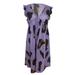 Summer Women V-neck Rain Leaves Short-sleeved Leopard Print Dress, Floral Printed Casual Party