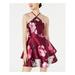 SPEECHLESS Womens Pink Floral Sleeveless Halter Mini Fit + Flare Party Dress Size 7