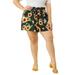 Agnes Orinda Women's Plus Size Ruffles Elastic Waist Tie Relax Pajamas Shorts