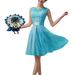 Meterk New Fashion Women Chiffon Lace Dress Sleeveless O Neck Solid Color Elegant Princess Party Dress