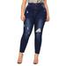 FASHIONWT Women's Skinny Jeans Mid-Rise Distressed Jegging Denim Pants