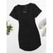 Woman's Plus Size Curved Hem Solid Tee Dress