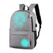 Anime Luminous Student Backpack, Noctilucent School Bags with Anti-theft Lock and Pencil Case, without USB Charging Port Laptop Bag Handbag For Boys Girls Men Women (Gray)