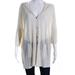 Zoe Couture Womens Slouchy Hooded Cardigan Sweater White Silk Size Medium