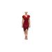 CRAVE FAME Womens Red Embroidered Cap Sleeve V Neck Above The Knee Faux Wrap Dress Size XL