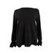 Michael Michael Kors Women's Petite V-Neck Ruffled-Cuff V-Neck Shirt (PS, Black)