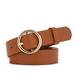 Puloru New Women Belt Classic Fashion Solid Soft Leather Waistband Wide Belt Strap Belts