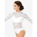 Adult Sweetheart Bandeau Lace Long Sleeve Leotard