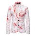 Avamo Mens Fashion Ugly Christmas Jackets Notched Collar Santa Snowman Print Blazer Suit Stylish Party Banquet Tuxedo