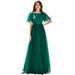Ever-Pretty Womens Elegant Embroidery A-Line Bridesmaid Evening Dresses for Women 00904 Green US4