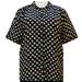 A Personal Touch Women's Plus Size Short Sleeve Button-Up Print Blouse with Pleats - Black Charming - 2X