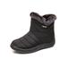 Avamo - Warm Snow Boots, Women's Winter Ankle Bootie Anti-Slip Fur Lined Ankle Short Boots Waterproof Slip On Outdoor Shoes