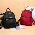 New Women Leather Backpack Anti-Theft Rucksack School Shoulder Bag Black/Red