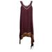 Mogul Women Tank Dress Brown Solid Gypsychic Beach Boho Sleevless Dresses S/M