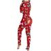 Tuscom Women's Butterfly Button-down Front Functional Buttoned Flap Adults Jumpsuit Casual Loose Playsuit Ladies Low Cut Floral Printed Loungewear Short Pants