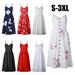 Women Summer Sexy Sleeveless Casual Sundress Flroal Printed Boho Dress Maxi Dress Beach Dress