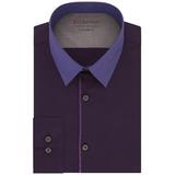 Calvin Klein Mens Extra Slim-Fit Dress Shirt 17 - 17.5 34/35 Grape Color Block