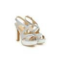 Wazshop Womens Wedding Shoes Ladies High Heel Bridal Evening Party Strappy Sandals Comfy Shoes