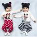 3pcs Toddler Baby Kids Romper Micky Mouse Minnie Outfits Tops+Pants+Hat
