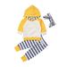 3PCS Toddler Baby Girls Boys Outfits T-shirt+Long Pants Set Hat Toddler Clothes Set 0-24M