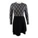 CeCe Womenâ€™s Ruffled-Collar Jacquard Fit & Flare Sweater Dress