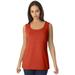 Jessica London Women's Plus Size Horseshoe Neck Tank Top Stretch Cotton