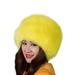 Russian Faux Fur Hat Winter Comfy Faux Fox Fur Hat for Women Men