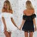 Fashion Women Playsuit Summer Sundress Cocktail Boho Clubwear Casual Lace Beach Dress White Black