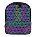 Mini Geometric Luminous Backpack Fashion Lattice Holographic Reflective Shoulder Bag Women Lingge Leather School Bag