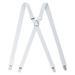 TopTie Men's Solid Suspenders Elastic 3/4 Inch X Back Adjustable Suspenders-White