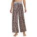 Sexy Dance Womens Plus Size Palazzo Lounge Pants Leopard Baggy Casual Pajama Pants Nightwear Loungewear