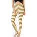 Allegra K Women's Stripes Elastic Waistband Stirrup Leggings