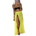 Eyicmarn Women's Swimsuit Cover Ups Wrap Skirt High Waist Maxi Skirts Sheer Mesh Lace High Slit Skirts See-Through Beach Dress