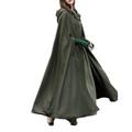 Women Hooded Trench Coat Open Front Cardigan Jacket Coat Cape Cloak Long Poncho