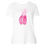 Inktastic Ballet Shoes, Ballet Slippers, Ballet Dance - Pink Adult Women's Plus Size T-Shirt Female