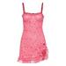 Sunisery Women Bodycon Mini Dress Spaghetti Strap Heart Print Cami Dress