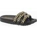 Liliana Nomi-2 Women Flip Flop Gold Chain Link Slide Slip On Flat Sandal Shoe Slipper Black