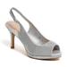 3 x 0.5 in. Heel & Platform-Glitter High Heel Sling Back Shoes, Silver - Size 40