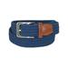 Men's Big & Tall Elastic Braided Belt with Silver Buckle and Tan Tabs