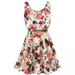 KABOER Dress Womens Floral Print Summer Dress Casual Sleeveless Chiffon Short Mini Dress