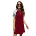 NHT&WT Women Summer Casual Short Sleeve Round Neck Leopard â€‹Tunic Dress Casual Swing Tee Shirt Dresses Above Knee Mini Dress