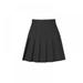 Women High Waist Pleated Short Skirt A-line Student Tennis Mini Skirt Black L Size
