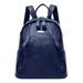 Jocestyle PU Leather Backpacks Women Travel Casual Solid Zipper School Bags(Blue)