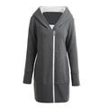 New Autumn Winter Women Hoodies Coat Warm Fleece Coat Zip Up Outerwear Hooded Sweatshirts Casual Long Jacket Plus Size