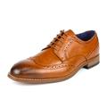 Bruno Marc Mens Fashion Oxford Shoes Lace up Wing Tip Dress Shoes Brogue Casual Shoes WILLIAM_2 CAMEL Size 7