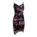 Guess Women's Floral Lace Chiffon Overlay Sheath Dress (S, Black Multi)