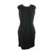 Lauren Ralph Lauren Womens Black Rhinestone-Trimmed Sweater Dress L