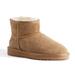 Aus Wooli Australia Short Sheepskin Ankle Boot - Chestnut/tan, Size US Women 7/US Men 6
