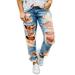 Sexy Ripped Distressed Mid Rise Skinny Slim Fit Stretch Jeans for Women Button Office Holidays Workwear Plus Size Women Plus Jeans