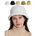 Deago Women Winter Bucket Hat Vintage Cloche Hats Warm Faux Fur Wool Outdoor Fisherman Cap (White)